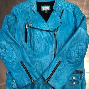 Neiman Marcus turquoise jacket lambskin leather xL